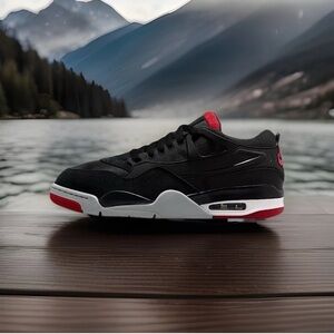 Air Jordan 4 RM Black Wolf Grey Varsity Red White FQ7939-061 Men’s Size 10